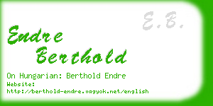 endre berthold business card